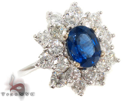 Cornflower Blue Sapphire Diamond Ring 30466 - Image 1