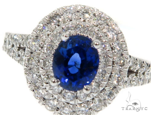 Blue Sapphire Diamond Ring 48989 - Image 3