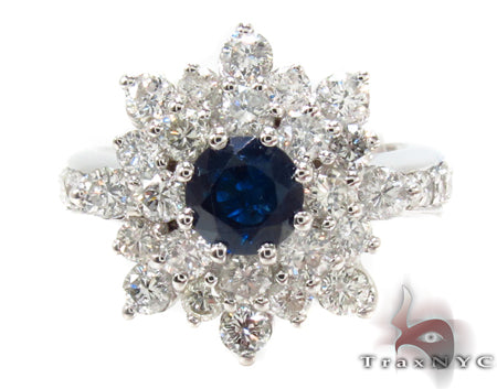Sapphire & Diamond Bouquet Ring 32017 - Image 2