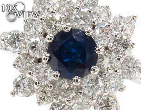 Sapphire & Diamond Bouquet Ring 32017 - Image 3