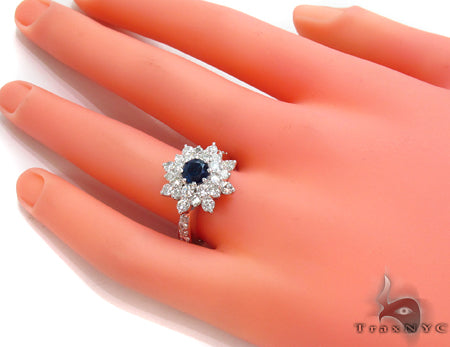 Sapphire & Diamond Bouquet Ring 32017 - Image 7