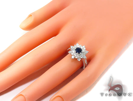 Sapphire & Diamond Bouquet Ring 32017 - Image 8