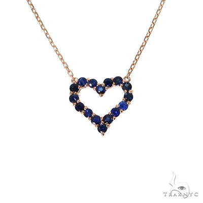 Blue Sapphire Heart Necklace 67490 - Image 1