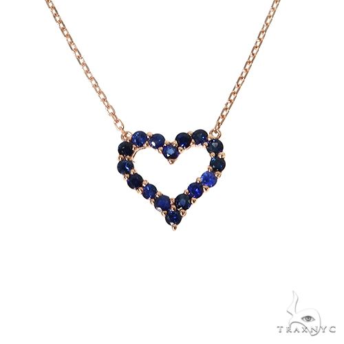 Blue Sapphire Heart Necklace 67490 - Image 1