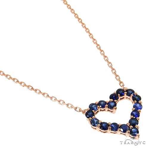 Blue Sapphire Heart Necklace 67490 - Image 2
