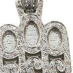 Blue Sapphire Prong Diamond Hamsa Hand Pendant 57223 - Image 4