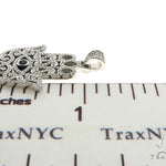 Blue Sapphire Prong Diamond Hamsa Hand Pendant 57223 - Image 7