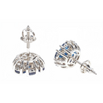Small Ocean Bloom Sapphire Diamond Flower Earrings 66791