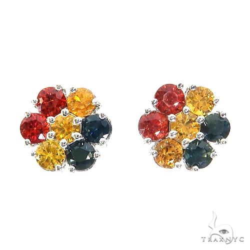 Bolivia Sapphire Flower Earrings 67141 - Image 1