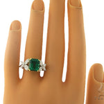 Butterfly Emerald Gemstone Diamond Ring 49351 - Image 7