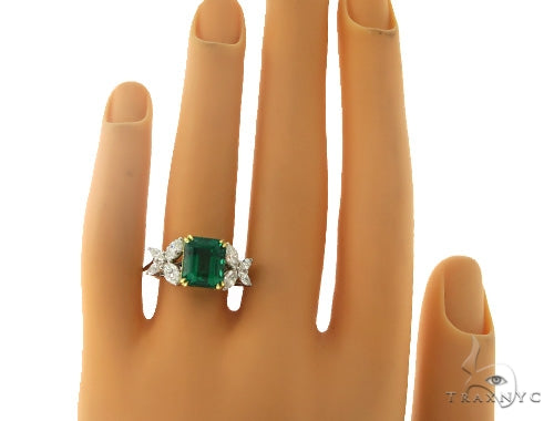 Butterfly Emerald Gemstone Diamond Ring 49351 - Image 7