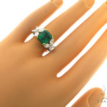 Butterfly Emerald Gemstone Diamond Ring 49351 - Image 8