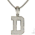 CZ Silver Initial(D) Pendant 24 Inches Franco Chain Set 58472 - Image 1