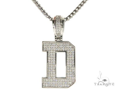 CZ Silver Initial(D) Pendant 24 Inches Franco Chain Set 58472 - Image 1