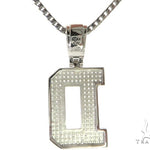 CZ Silver Initial(D) Pendant 24 Inches Franco Chain Set 58472 - Image 3