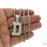 CZ Silver Initial(D) Pendant 24 Inches Franco Chain Set 58472 - Image 4