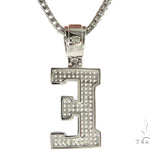 CZ Silver Initial(E) Pendant 24 Inches Franco Chain Set 58473 - Image 3