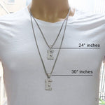 CZ Silver Initial(E) Pendant 24 Inches Franco Chain Set 58473 - Image 7