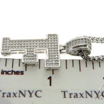 CZ Silver Initial(F) Pendant 24 Inches Franco Chain Set 58474 - Image 5