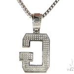 CZ Silver Initial(G) Pendant 24 Inches Franco Chain Set 58475 - Image 3