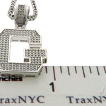 CZ Silver Initial(G) Pendant 24 Inches Franco Chain Set 58475 - Image 6