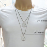 CZ Silver Initial(G) Pendant 24 Inches Franco Chain Set 58475 - Image 7