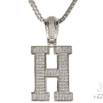 CZ Silver Initial(H) Pendant 24 Inches Franco Chain Set 58476 - Image 1