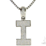 CZ Silver Initial(I) Pendant 24 Inches Franco Chain Set 58477 - Image 1