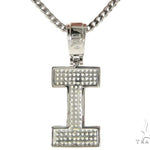 CZ Silver Initial(I) Pendant 24 Inches Franco Chain Set 58477 - Image 3