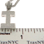 CZ Silver Initial(I) Pendant 24 Inches Franco Chain Set 58477 - Image 6