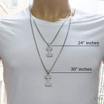 CZ Silver Initial(I) Pendant 24 Inches Franco Chain Set 58477 - Image 7