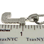 CZ Silver Initial(J) Pendant 24 Inches Franco Chain Set 58478 - Image 5