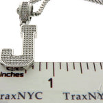 CZ Silver Initial(J) Pendant 24 Inches Franco Chain Set 58478 - Image 6