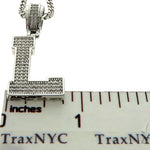 CZ Silver Initial(L) Pendant 24 Inches Franco Chain Set 58480 - Image 6
