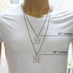 CZ Silver Initial(M) Pendant 24 Inches Franco Chain Set 58481 - Image 7