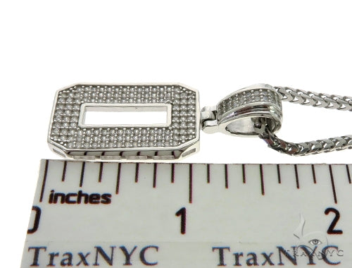 CZ Silver Initial(O) Pendant 24 Inches Franco Chain Set 58483 - Image 5