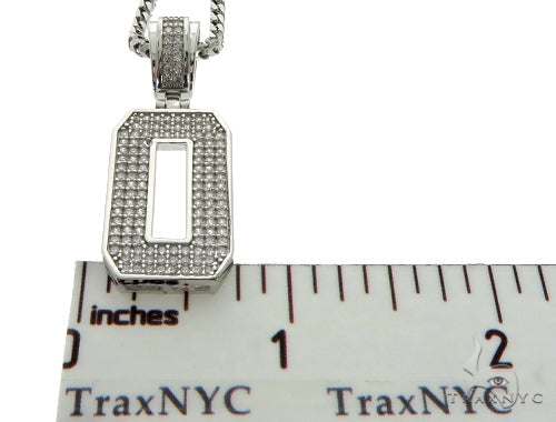 CZ Silver Initial(O) Pendant 24 Inches Franco Chain Set 58483 - Image 6