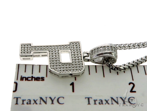 CZ Silver Initial(P) Pendant 24 Inches Franco Chain Set 58484 - Image 5