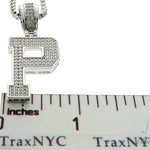 CZ Silver Initial(P) Pendant 24 Inches Franco Chain Set 58484 - Image 6