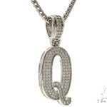 CZ Silver Initial(Q) Pendant 24 Inches Franco Chain Set 58485 - Image 2