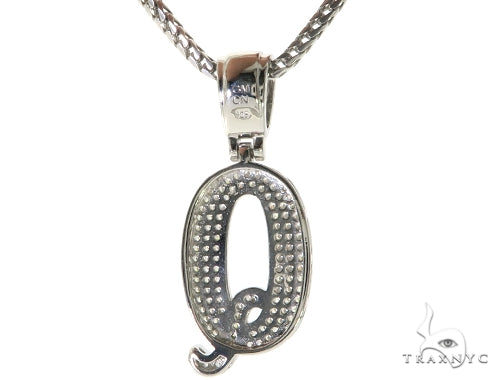 CZ Silver Initial(Q) Pendant 24 Inches Franco Chain Set 58485 - Image 3