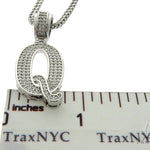 CZ Silver Initial(Q) Pendant 24 Inches Franco Chain Set 58485 - Image 6