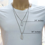 CZ Silver Initial(Q) Pendant 24 Inches Franco Chain Set 58485 - Image 7