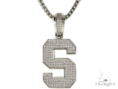 CZ Silver Initial(S) Pendant 24 Inches Franco Chain Set 58487 - Image 1