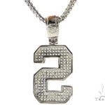 CZ Silver Initial(S) Pendant 24 Inches Franco Chain Set 58487 - Image 3