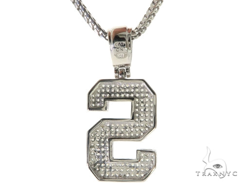 CZ Silver Initial(S) Pendant 24 Inches Franco Chain Set 58487 - Image 3