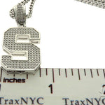 CZ Silver Initial(S) Pendant 24 Inches Franco Chain Set 58487 - Image 6