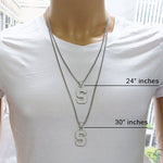 CZ Silver Initial(S) Pendant 24 Inches Franco Chain Set 58487 - Image 7