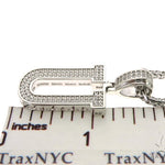CZ Silver Initial(U) Pendant 24 Inches Franco Chain Set 58489 - Image 5