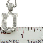 CZ Silver Initial(U) Pendant 24 Inches Franco Chain Set 58489 - Image 6